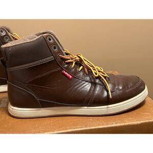 LEVI’s men’s STANTON brown lace up shoes boots EUC size 9